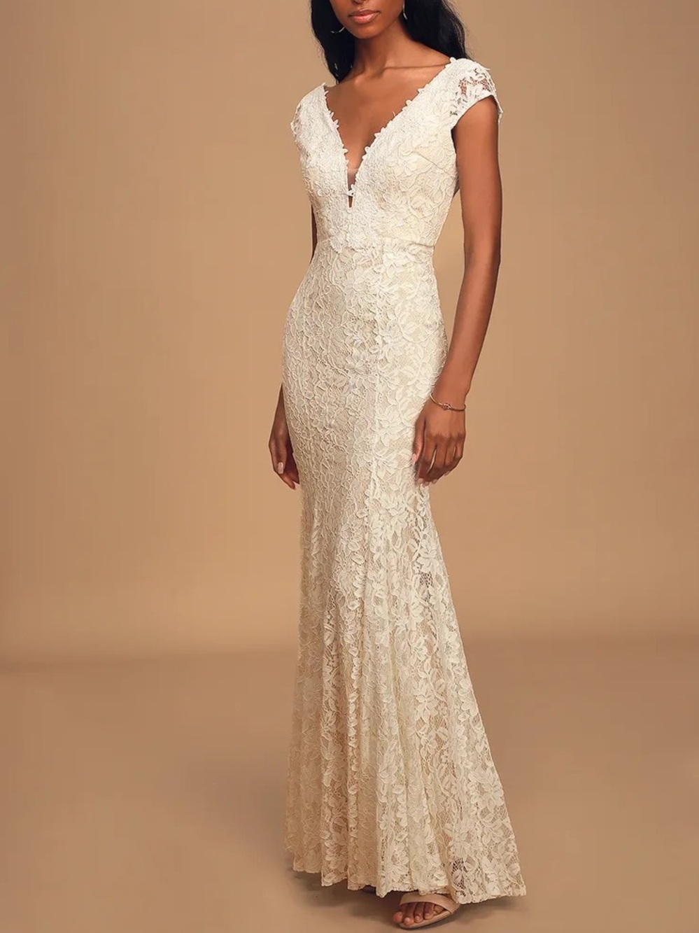 Icing on the Cake White Lace Short Sleeve Maxi Dress